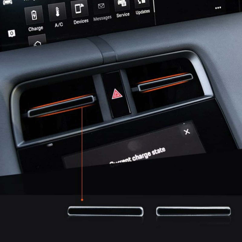 WXZOS  Front Center Dashboard Air Vent Grille Strip Trim for Porsche Taycan 2019-2025