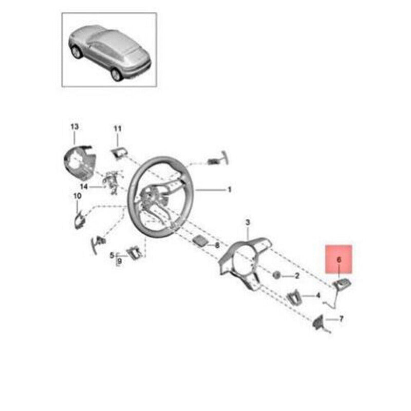 Silver Multi Steering Wheel Control Switch for Porsche Macan (95B) 2014-2020