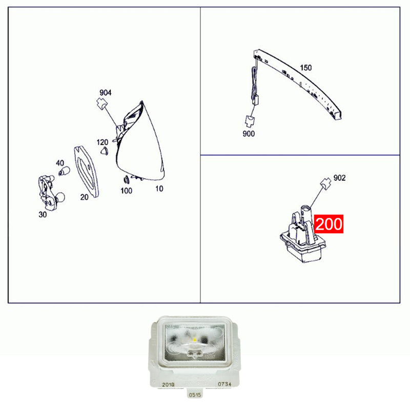 WXZOS LED License Plate Light for Mercedes-Benz E-class (W213) 2016-2023 Sedan Wagon