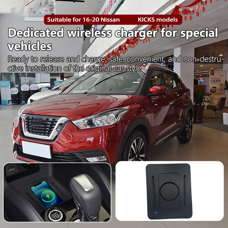 WXZOS Center Console Wireless Fast Charging Pad for Nissan Kicks 2016-2020