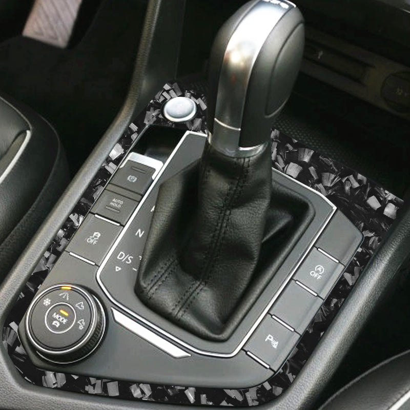 WXZOS Genuine Carbon Fiber Gear Shift Knob Lever Panel Trim for VW Tiguan 2017-2020