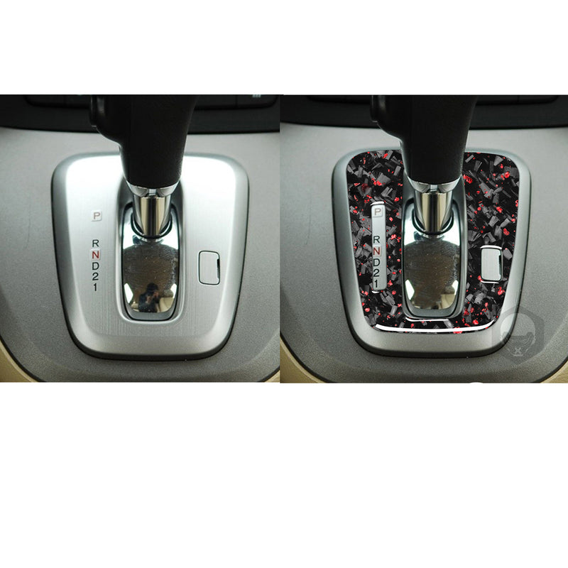 WXZOS Genuine Carbon Fiber Gear Shift Knob Lever Panel Trim for Honda CR-V 2007-2011