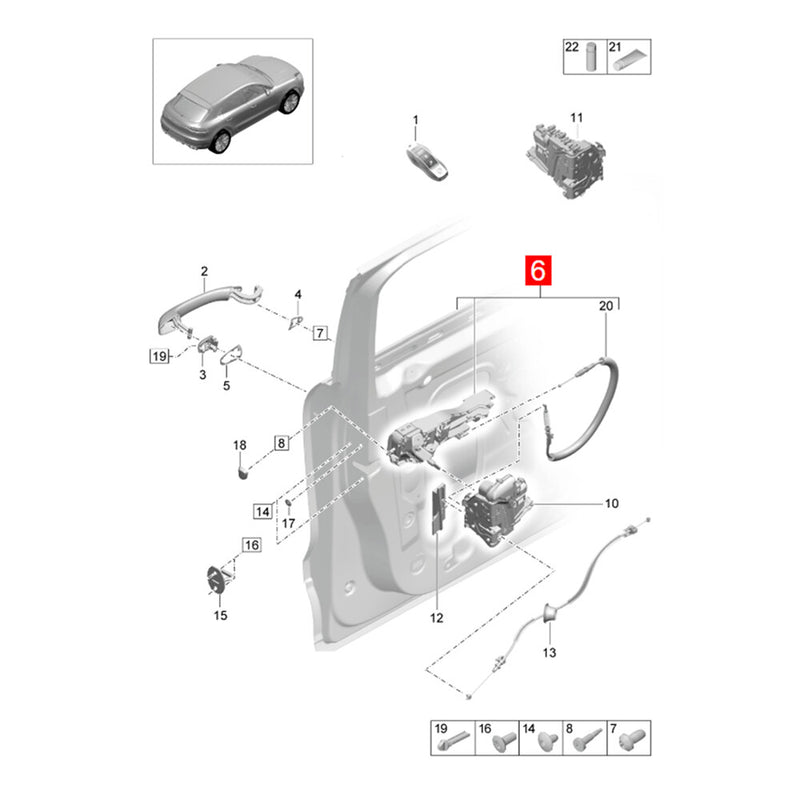 WXZOS 1PC Exterior Door Handle Support Bracket for Porsche Macan (95B) 2015-2022