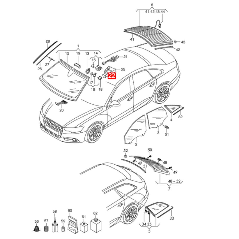 WXZOS Interior Rearview Mirror Base Cover Housing Replace for Audi A6 C7 S6 2012-2014