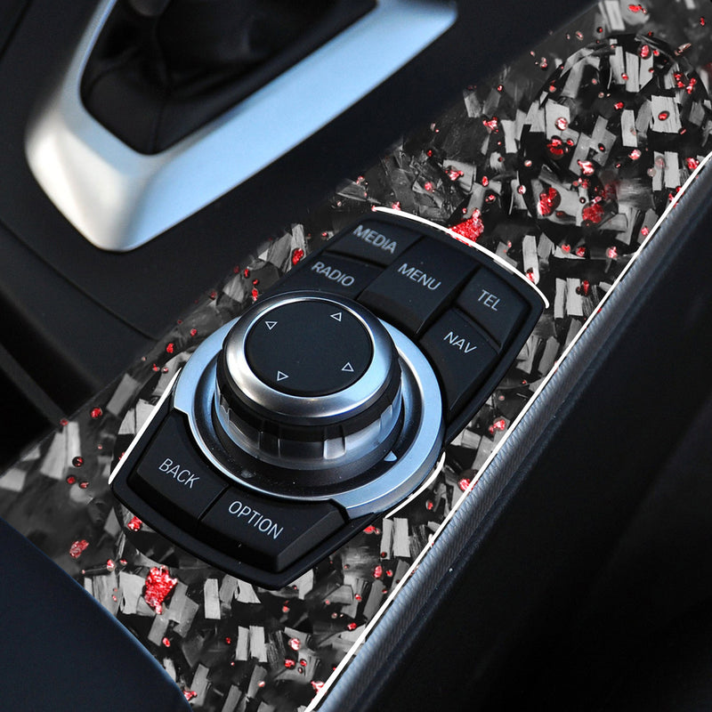 WXZOS Carbon Fiber IDrive MultiMedia Switch Panel Trim for BMW F33 F36 4series 2014-18