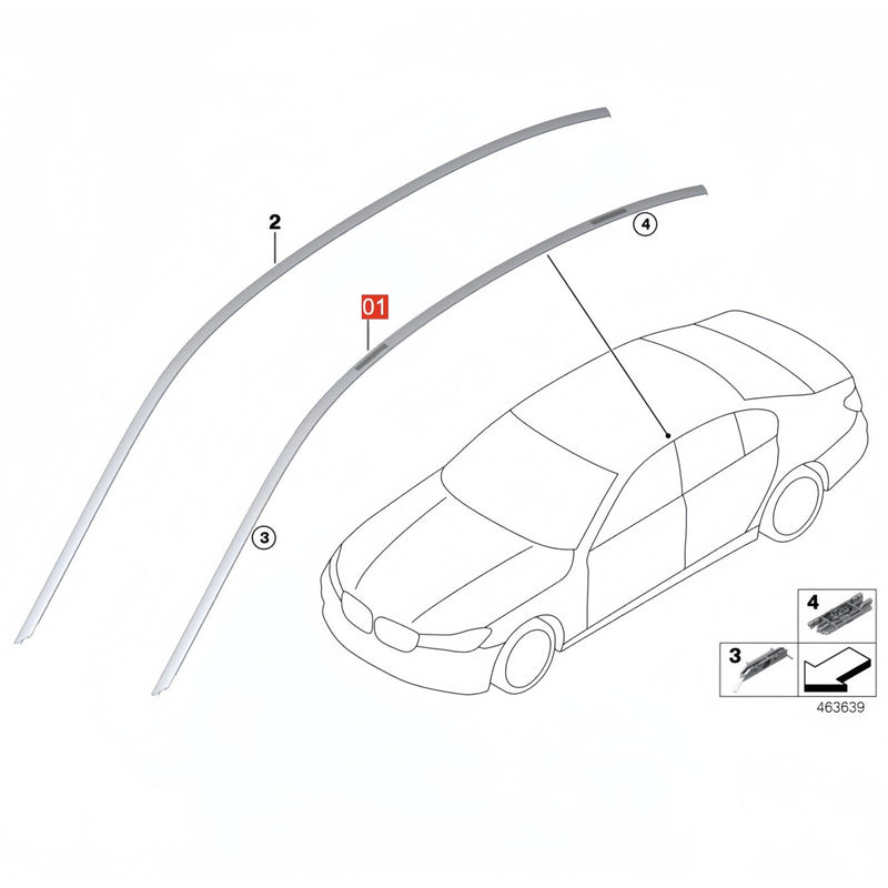 WXZOS  Roof Rack Port Cover Repair for BMW G30 G31 F90 M5 5Series 2018-2022