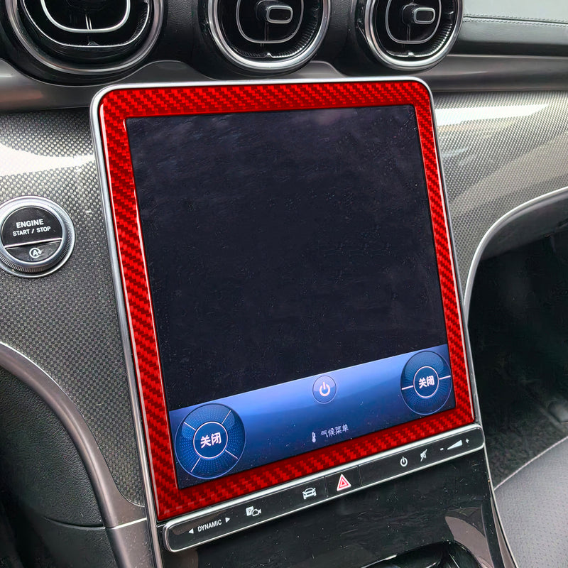 WXZOS Carbon Fiber ‌Center Console LCD Display Screen Trim for Benz W206 C-class 22-24