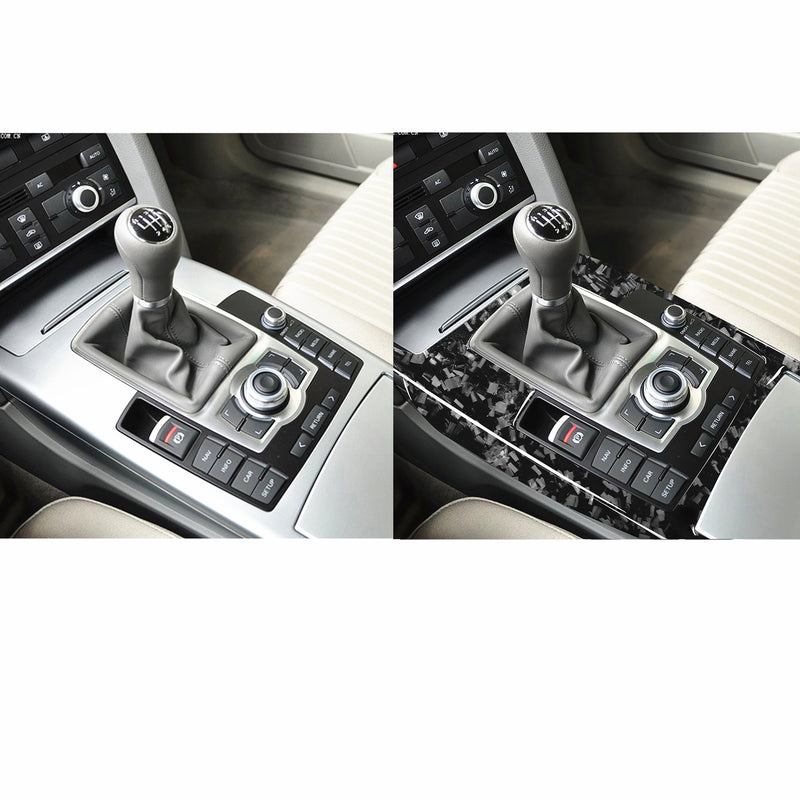 WXZOS Genuine Carbon Fiber Gear Shift Lever Panel Trim for Audi A6 C6 S6 RS6 2005-2011