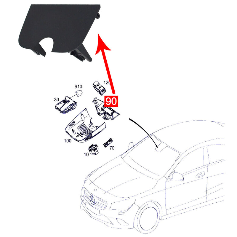 WXZOS Rain Light Sensor Cover for Mercedes-Benz A-class (W176) 2013-2018