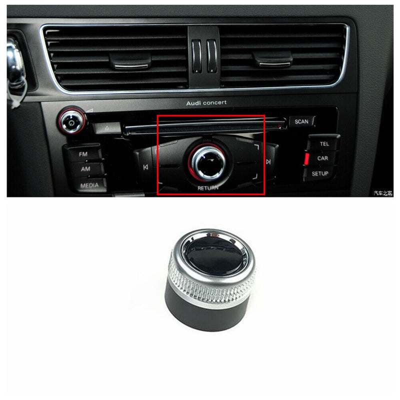 Chromed Multimedia FM CD RETURN Control Knob Repair Kit for Audi 2009-2016 A4 Q5