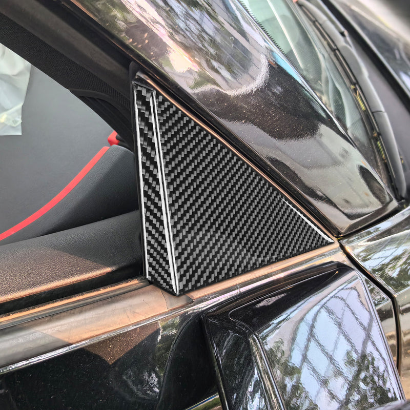 WXZOS Genuine Carbon Fiber Exterior A-Pillar Trim for Chevrolet Corvette C8 2020-2024