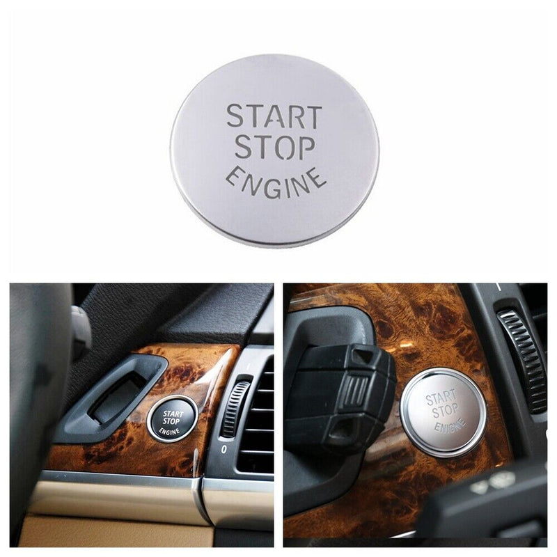 Silver Engine Start Stop Switch Push Button Cover Trim for BMW 2008-2013 X5 X6