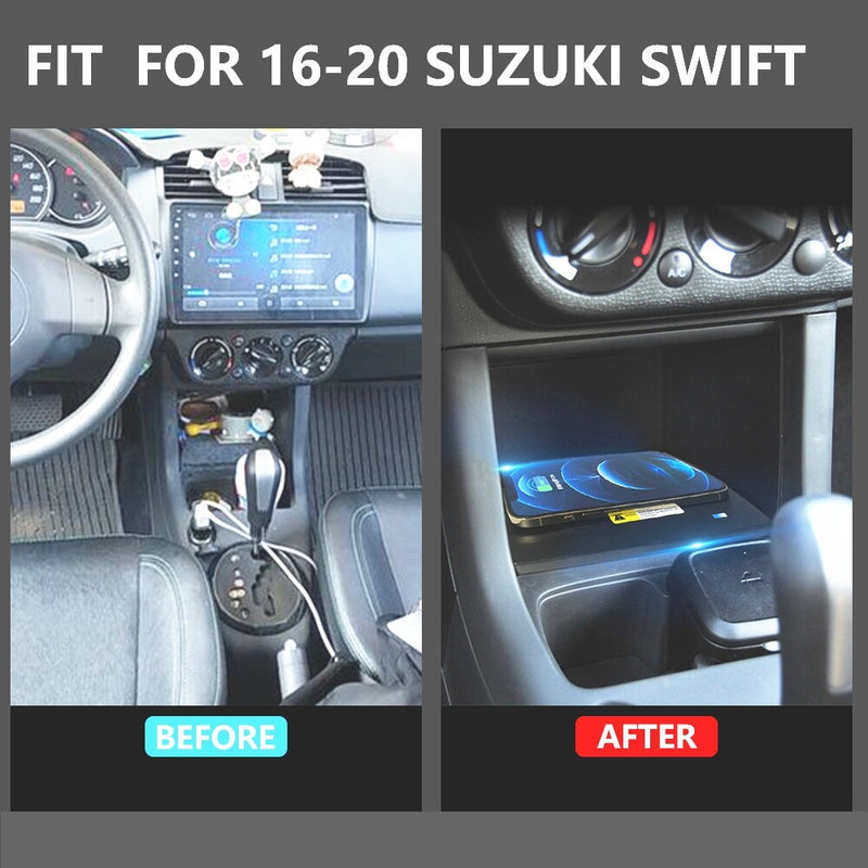 WXZOS Center Console Wireless Fast Charging Pad for Suzuki Swift 2016-2020