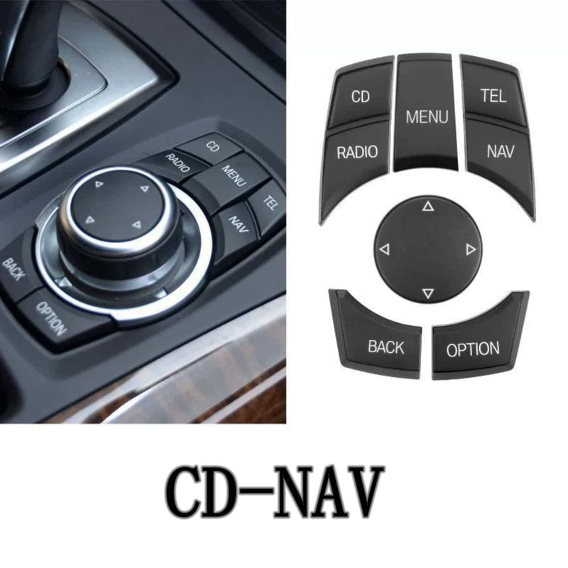 WXZOS Matte Black IDrive Multi-Media Switch Button Cover for BMW E71 E72 X6 2010-2013