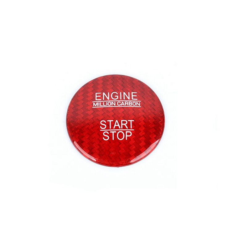 Red Carbon Fiber Engine Start Stop Button Cover Cap Trim for Mercedes-Benz