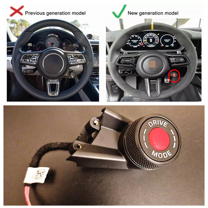WXZOS Steering Wheel Sc Control Switch Red Button for Porsche 911 (992) 2020-2025