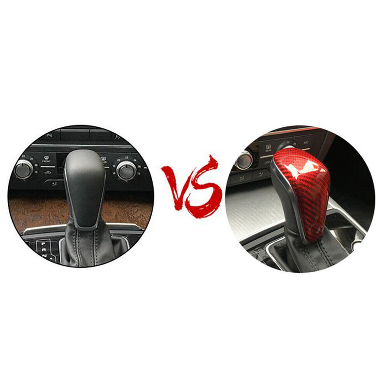 Red Carbon Fiber Gear Shift Knob Cover for Audi 2015-2018 A6 A7 S6 S7 A6 allroad