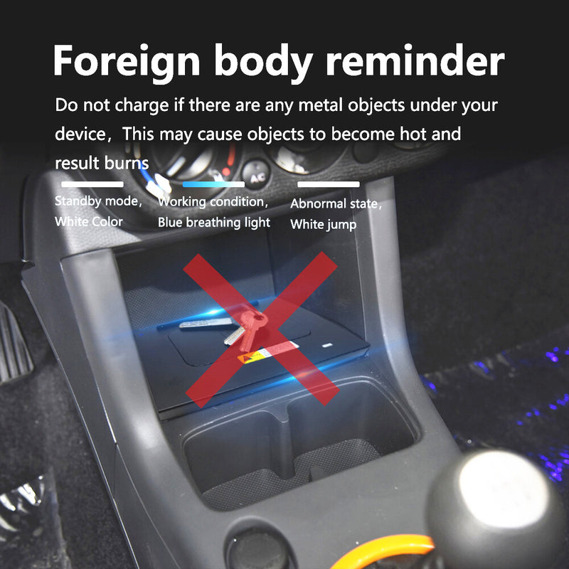 WXZOS Center Console Wireless Fast Charging Pad for Suzuki Swift 2016-2020