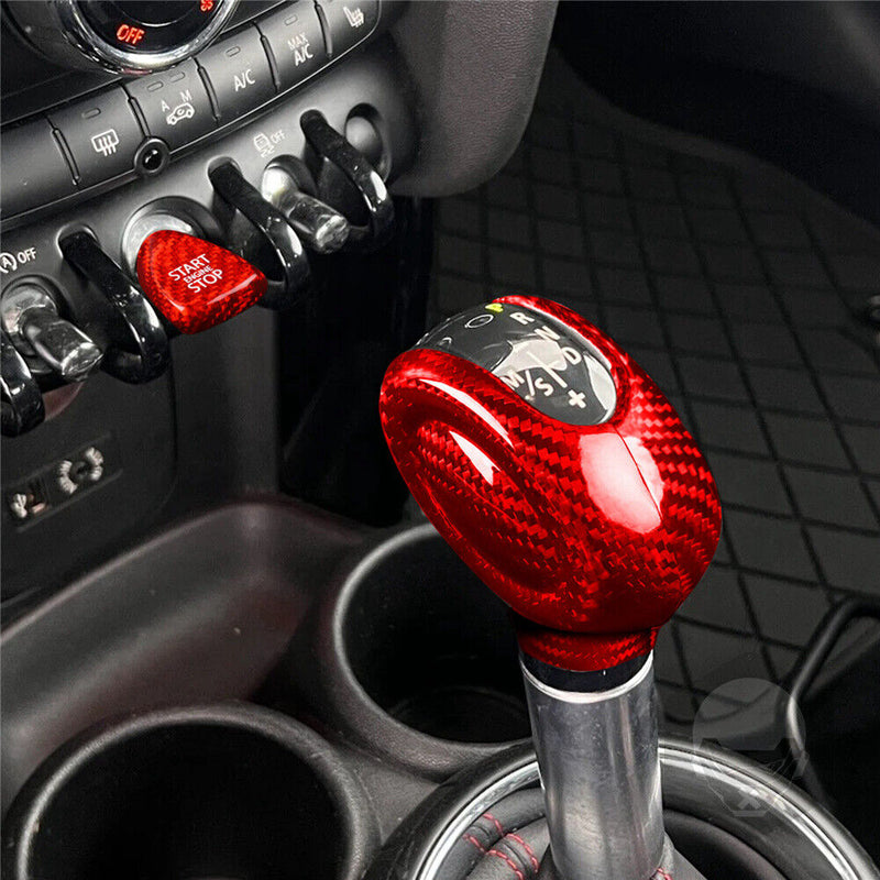Carbon Fiber Gear Shift Knob Cover w/SST Trim Kit for Mini Cooper F60 2015-2021