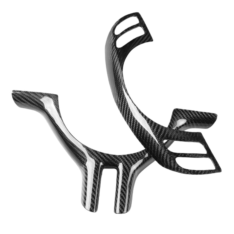 WXZOS 1PC Genuine Dry Carbon Fiber Steering Wheel Trim for BMW E39 5Series 1999-2003
