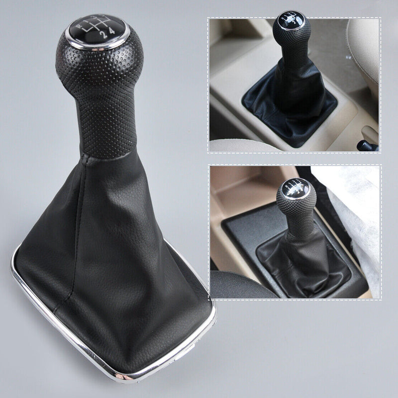 Black 5 Speed Gear Shift Knob Cover Stick Lever Boot For VW Bora Golf MK4 Jetta