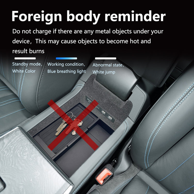 WXZOS Center Console Phone Wireless Fast Charging Pad for Audi A6 C8 S6 2019-2021