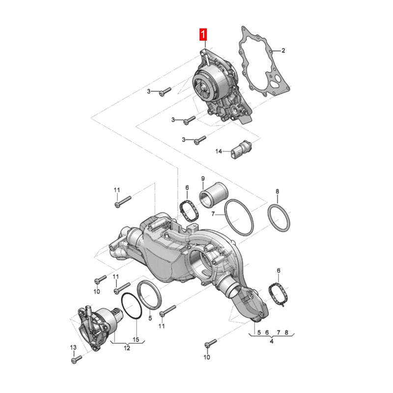 WXZOS Engine Water Pump for Bentley Continental 4.0T 2017-2024 Bentayga 4.0T 2019-2024