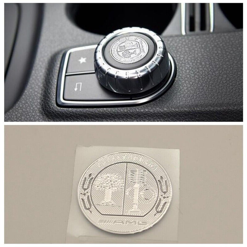 For Mercedes-Benz AMG Silver Aluminum Car Key Switch Cover Interior Trim