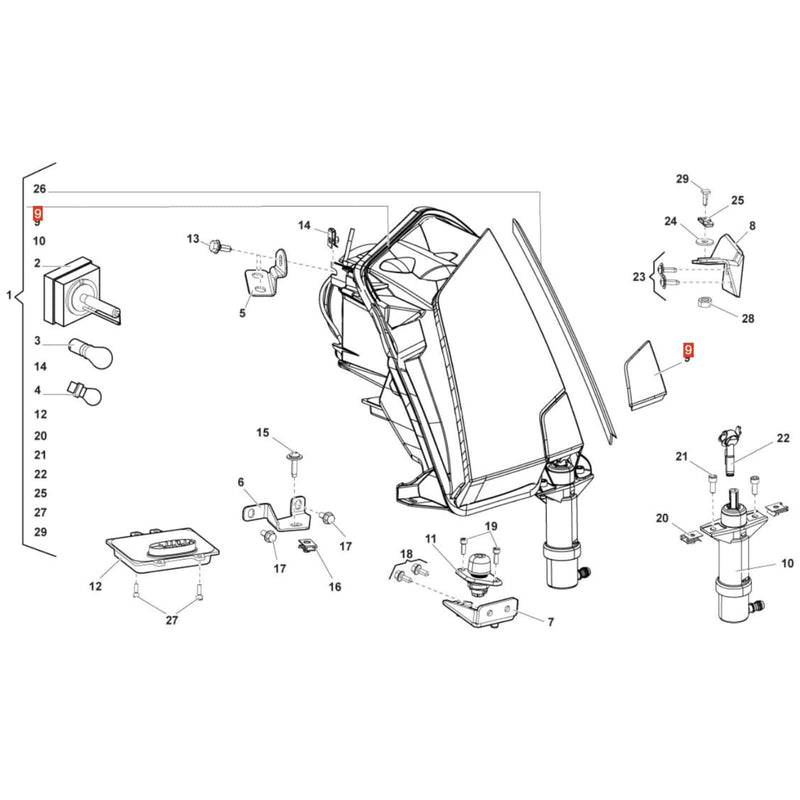 Headlight Washer Nozzle Cover for Lamborghini Gallardo LP550/560/570 2009-2014