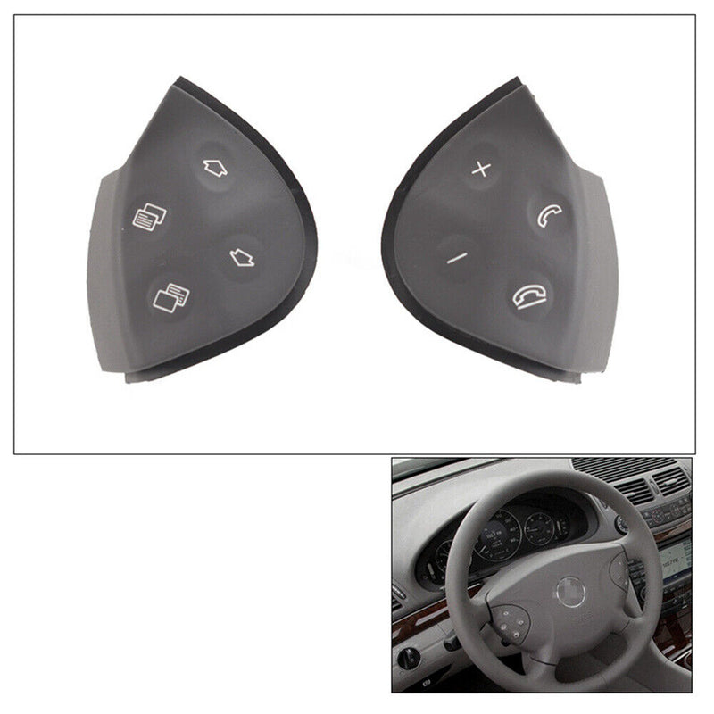 Gray Steering Wheel Control Switch Button Cover for Benz W211 E320 E350 2003-06