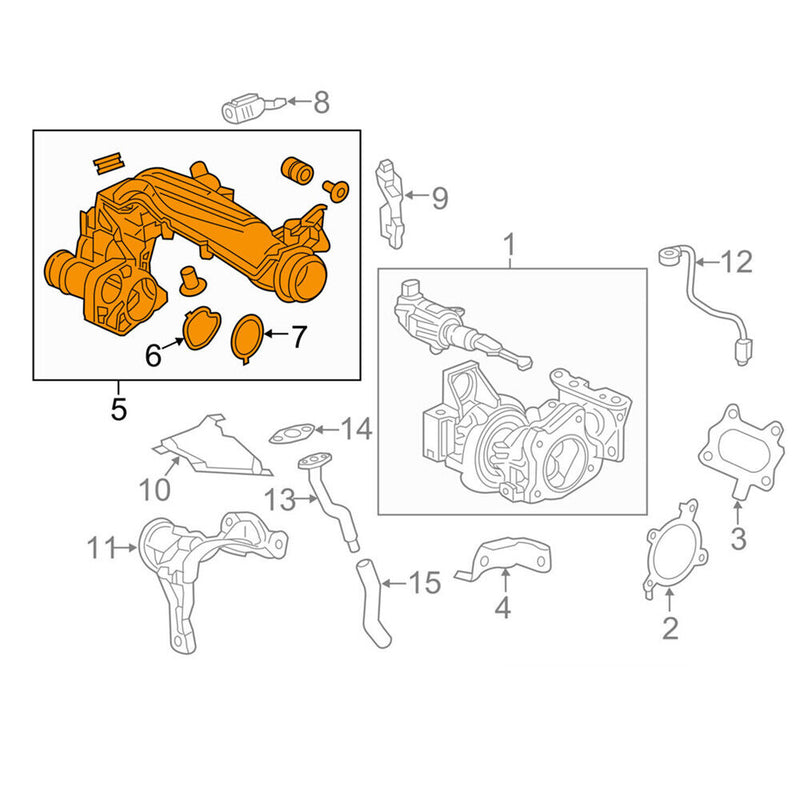 Turbocharger Charge Air Pipe Joint for Honda Civic 1.5L 2016-19 17270-5AA-A00