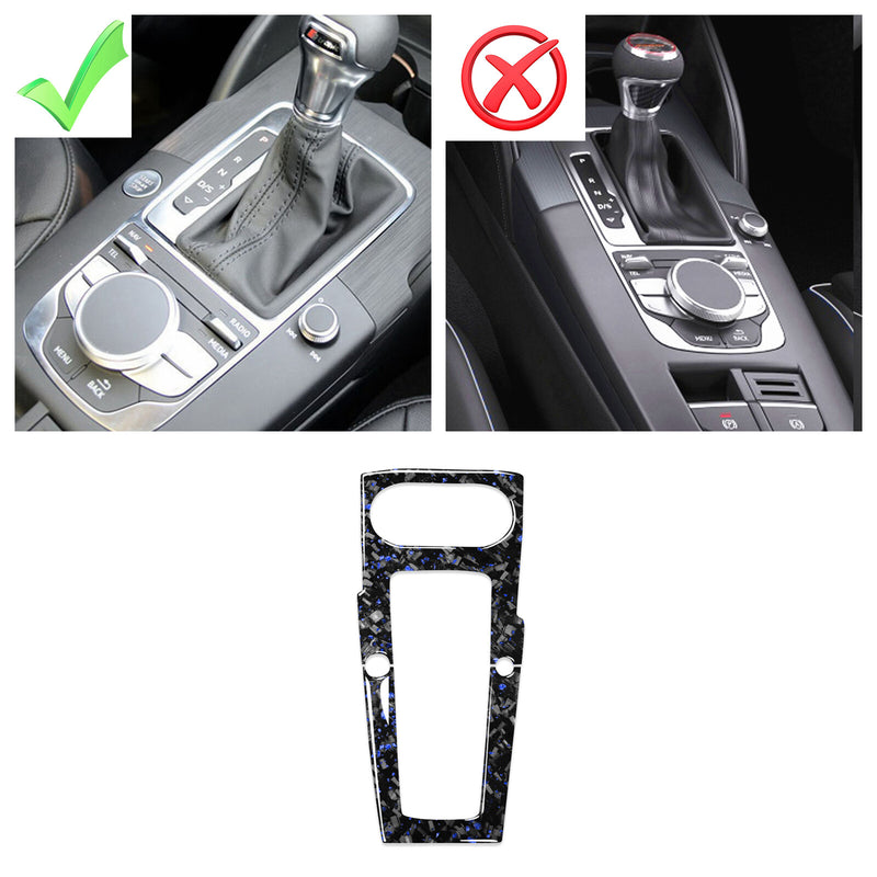 WXZOS Genuine Carbon Fiber Gear Shift Lever Panel Trim for Audi A3 S3 RS3 2014-2018