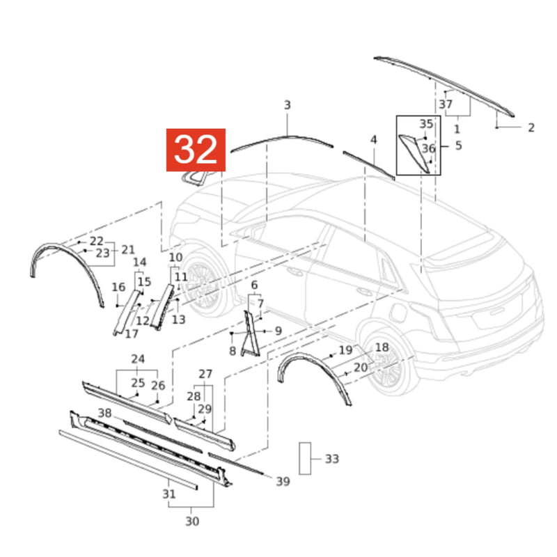 WXZOS  Front A-Pillar Wing Mirror Corner Molding Trim Cover for Cadillac XT5 2020-2024
