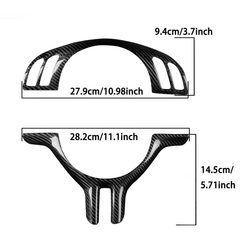 WXZOS 1PC Genuine Dry Carbon Fiber Steering Wheel Trim for BMW E39 5Series 1999-2003