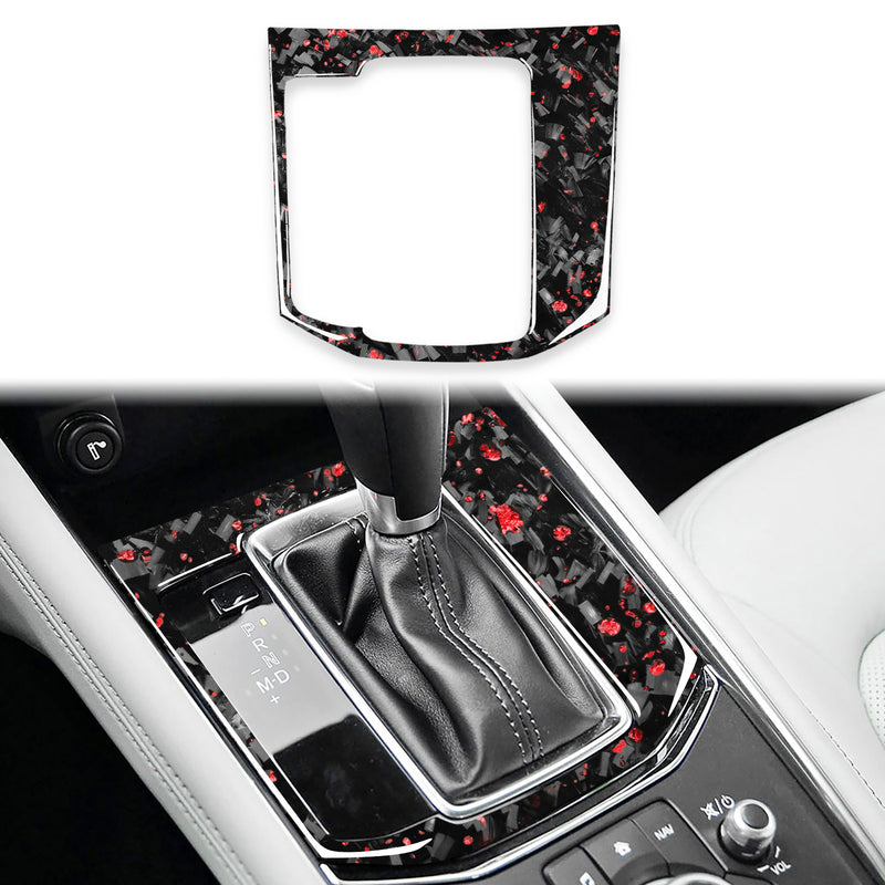 WXZOS Genuine Carbon Fiber Gear Shift Knob Lever Panel Trim for Mazda CX-5 2016-2019