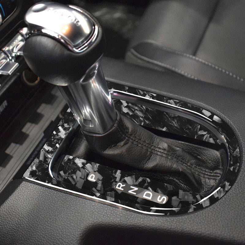 WXZOS Genuine Carbon Fiber Gear Shift Lever Panel Trim for Ford Mustang 2015-2020
