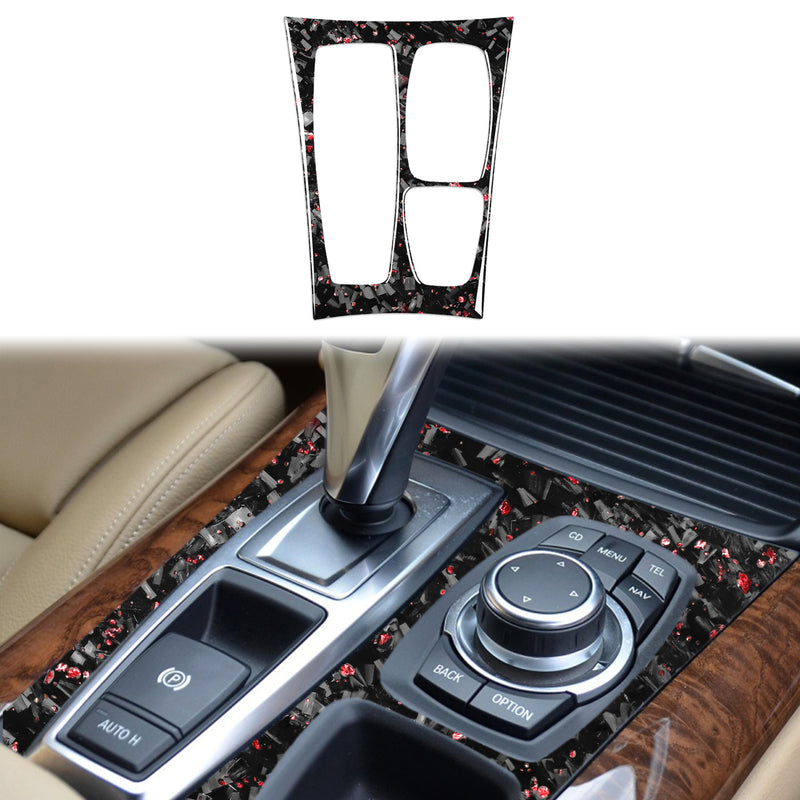 WXZOS Genuine Carbon Fiber Gear Shift Lever Panel Trim for BMW X5 E70 X6 E71 2010-2013