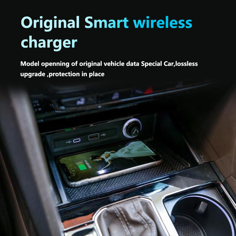WXZOS Front Center Console Wireless Fast Charging Pad for VW Atlas 2017-2020