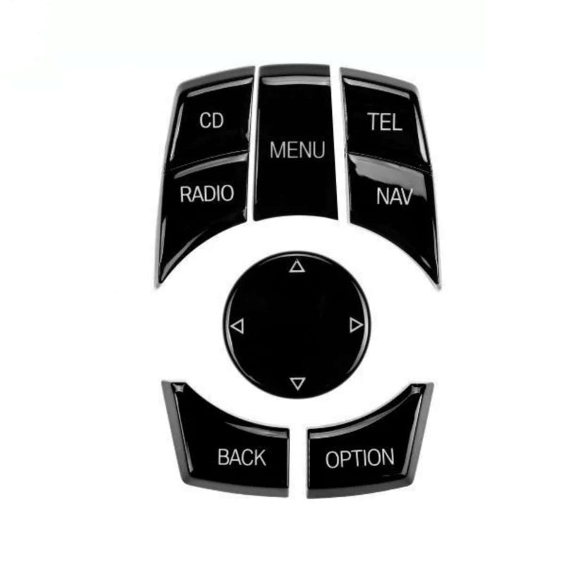WXZOS Piano Black IDrive Multi-Media Switch Button Cover for BMW E84 X1 2013-2016