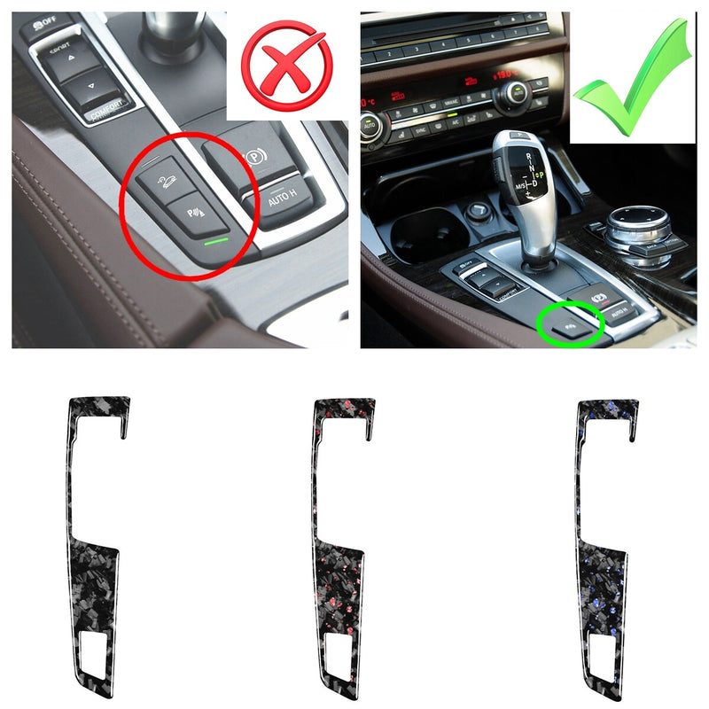 WXZOS Genuine Carbon Fiber Gear Shift Lever Panel Trim for BMW F10 5series 2011-2017