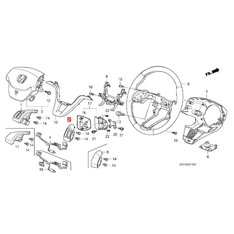36770-SWA-A01 Steering Wheel Cruise Control Switch Button for Honda CRV 2007-10