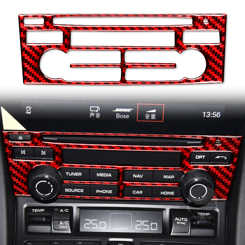 WXZOS Genuine Carbon Fiber Center Dashboard Panel Trim for Porsche 718 Cayman 2017-24