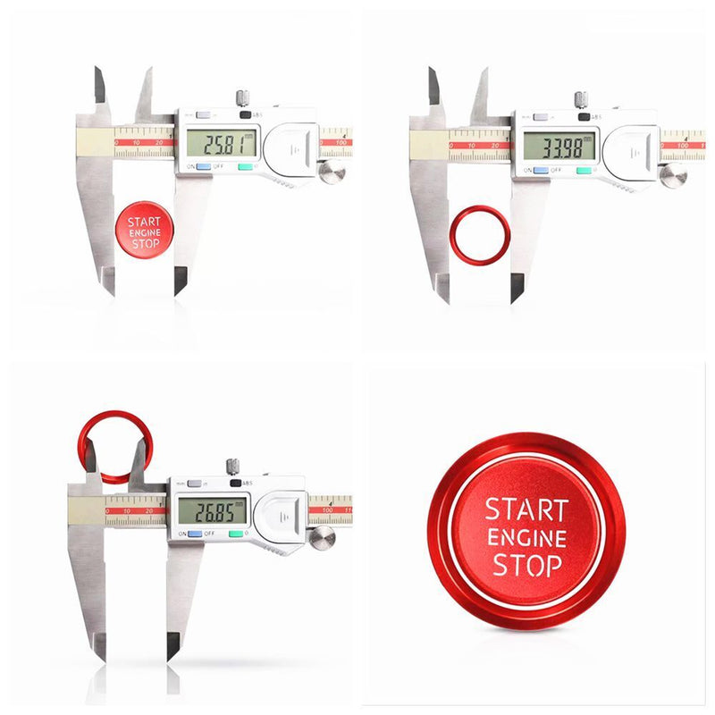 Bague cache bouton poussoir rouge interrupteur moteur Start Stop pour Audi A3...