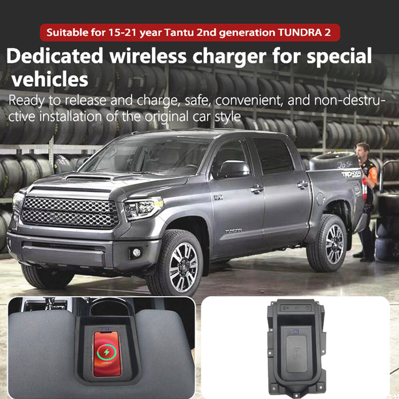 WXZOS Center Console Phone Wireless Fast Charging Pad for Toyota Tundra 2015-2021