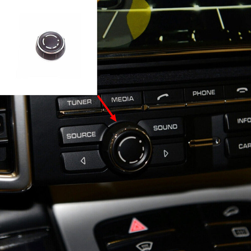 Front Left Dash Volume Control Knob Cover for Porsche Cayenne Panamera 2011-2016