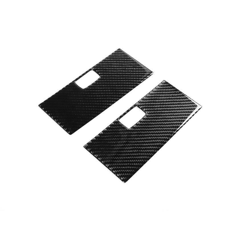 WXZOS Genuine Carbon Fiber Front Door Storage Box Trim for Toyota Tundra 2007-2013