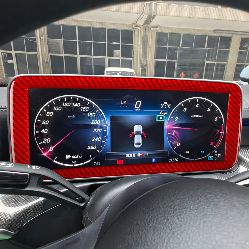 WXZOS Carbon Fiber Instrument Cluster Display Screen Trim for Benz W206 C-clas 2022-24