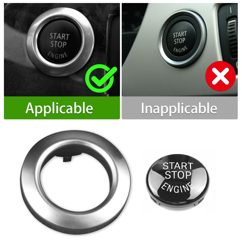 WXZOS Engine Start Stop Switch Button Trim Cover for BMW E63 E64 M6 6Series 2006-2009
