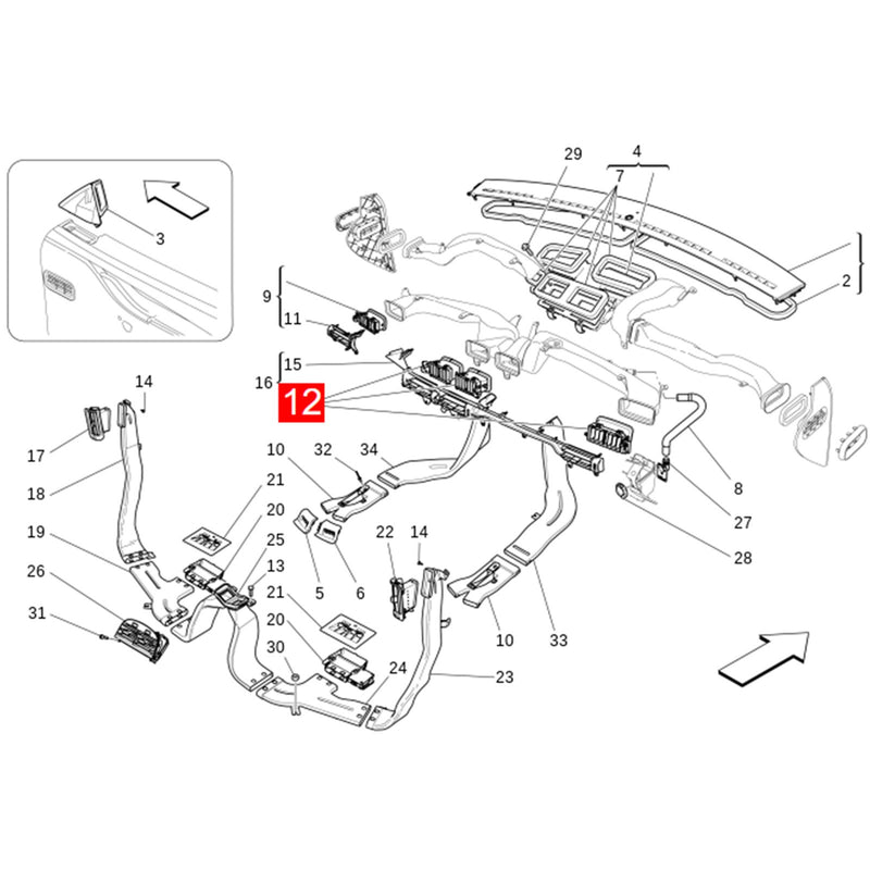 WXZOS Dashboard Air Vent Slat Adjustment Tab Repair for Maserati Quattroporte 2014-22