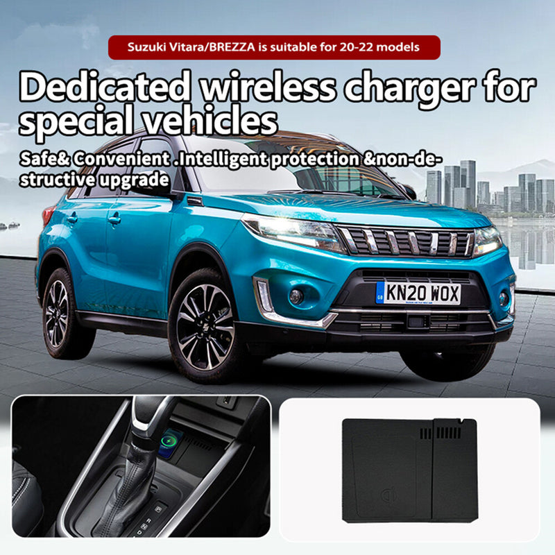 WXZOS Center Console Wireless Fast Charging Pad for Suzuki Vitara 2020-2022